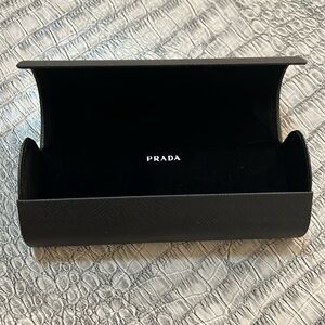 Prada Glasses Sunglasses Case Hard Magnetic Closure Black Velvet Lined.